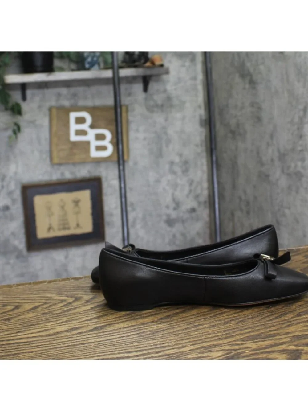 Kate Spade New York Womens Deco Bow Smooth Leather Ballet Flats KM817 Black 7B